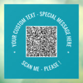 Uw QR-code aangepaste tekst en kleuren venster sti Raamsticker (Vel 3)