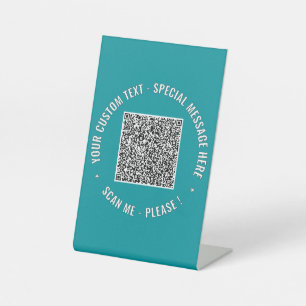 Uw QR-code Aangepaste tekst en kleuren voetstuk Reclamebord Met Voetstuk