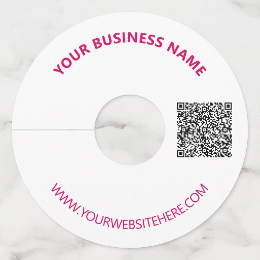 Uw QR Code Aangepaste Tekst en Kleuren Wijnglas La Wijnglaslabel (Voorkant)