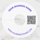 Uw QR Code Aangepaste Tekst en Kleuren Wijnglas La Wijnglaslabel (Achterkant)