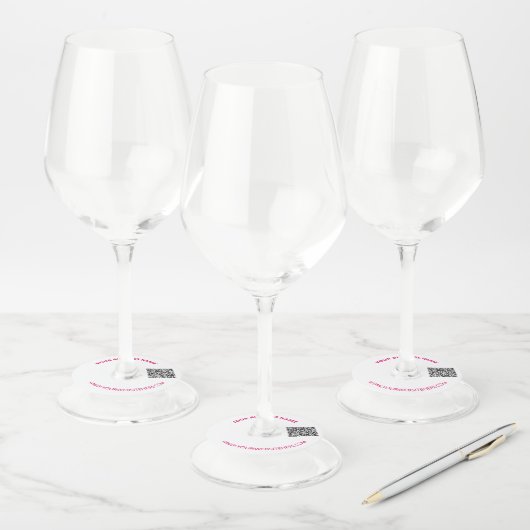 Uw QR Code Aangepaste Tekst en Kleuren Wijnglas La Wijnglaslabel (Set)