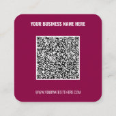 Uw QR-code Aangepaste tekst en Logo-Visitekaartje Vierkante Visitekaartje (Achterkant)