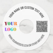 Uw QR Code Aangepaste Tekst en Logo Wijnglas Label (Achterkant)