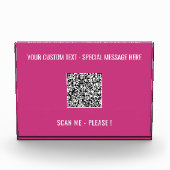 Uw QR-code Aangepaste tekst Fotoblok Kies kleur (Voorkant)