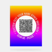 Uw QR-code Aangepaste Tekst Gepersonaliseerde Acry Acryl Bord (Voorkant)