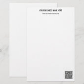 Uw QR-code Aangepaste tekst Gepersonaliseerde brie Briefpapier (Voorkant / Achterkant)