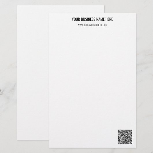 Uw QR-code Aangepaste tekst Gepersonaliseerde brie Briefpapier (Voorkant / Achterkant)