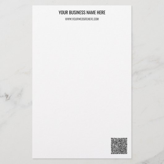 Uw QR-code Aangepaste tekst Gepersonaliseerde brie Briefpapier (Voorkant)