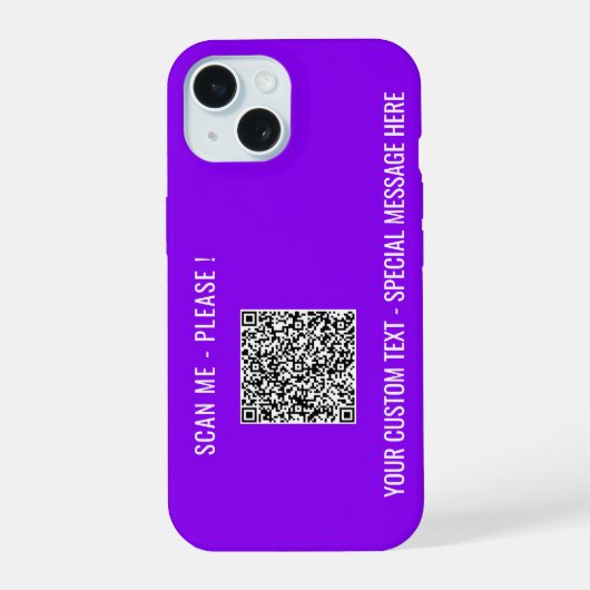 Uw QR-code aangepaste tekst gepersonaliseerde iPho iPhone 15 Case (Achterkant)