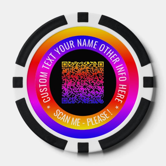 Uw QR-code aangepaste tekst gepersonaliseerde poke Poker Chips (Voorkant)