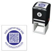 Uw QR code aangepaste tekst gepersonaliseerde rond Zelfinktende Stempel (In situ)