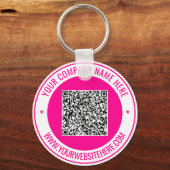 Uw QR code aangepaste tekst gepersonaliseerde Sleu Sleutelhanger (Voorkant)