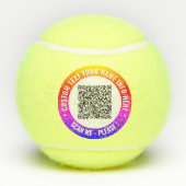 Uw QR code aangepaste tekst gepersonaliseerde tenn Tennisballen (Achterkant)