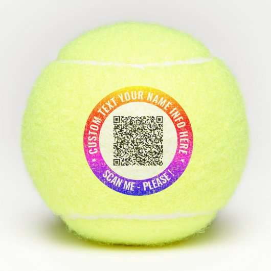 Uw QR code aangepaste tekst gepersonaliseerde tenn Tennisballen (Voorkant)