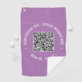 Uw QR-code aangepaste tekst golfhanddoek voorbeeld (Insitu)