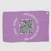 Uw QR-code aangepaste tekst golfhanddoek voorbeeld (Horizontaal)