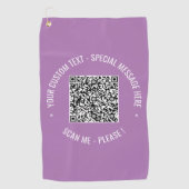Uw QR-code aangepaste tekst golfhanddoek voorbeeld (Voorkant)