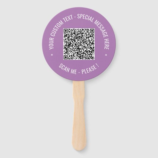 Uw QR-code aangepaste tekst hand kan kleuren kieze Handwaaier (Achterkant)