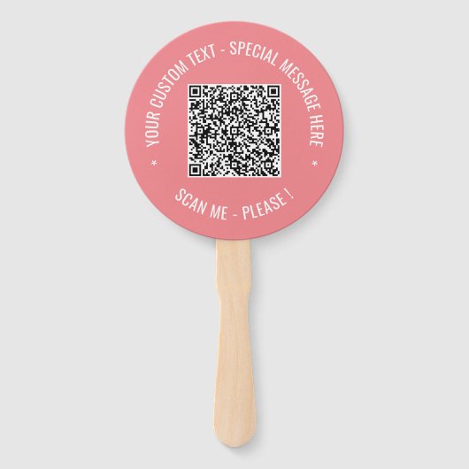 Uw QR-code aangepaste tekst hand kan kleuren kieze Handwaaier (Voorkant)