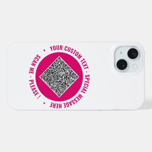 Uw QR-code Aangepaste tekst iPhone Case Kies kleur Hoesje (Achterkant horizontaal)