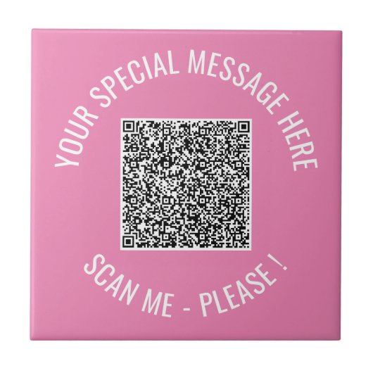 Uw QR-code Aangepaste tekst Keramische Tegel Kies Tegeltje (Voorkant)