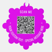 Uw QR-code aangepaste tekst Kerstbal kaart (Voorkant)