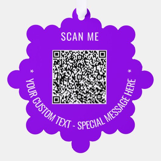 Uw QR-code aangepaste tekst Kerstbal kaart (Achterkant)