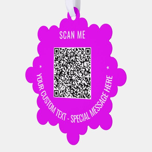 Uw QR-Code Aangepaste Tekst Kerstmis Ornament Kaar (Links)