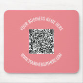 Uw QR-code Aangepaste tekst Muismat Kies kleur (Voorkant)