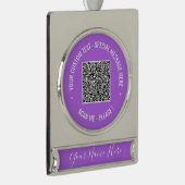 Uw QR-code Aangepaste tekst Naam Kerst Ornamenten Verzilverd Banner Ornament (Rechts)