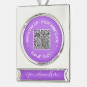 Uw QR-code Aangepaste tekst Naam Kerst Ornamenten Verzilverd Banner Ornament (Links)