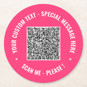 Uw QR-code Aangepaste tekst papier Onderzetter Sja