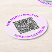 Uw QR-code Aangepaste tekst papier Onderzetter Sja (Gebogen)