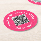 Uw QR-code Aangepaste tekst Papieren onderzetters (Gebogen)