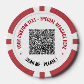 Uw QR code aangepaste tekst poker chips kiezen kle (Voorkant)