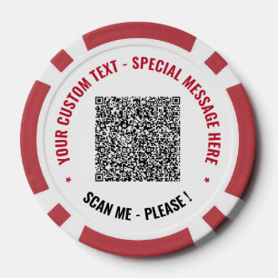 Uw QR code aangepaste tekst poker chips kiezen kle