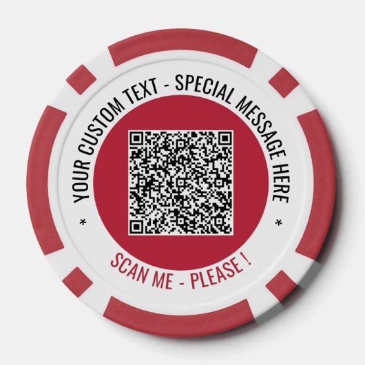 Uw QR code aangepaste tekst poker chips kiezen kle (Achterkant)