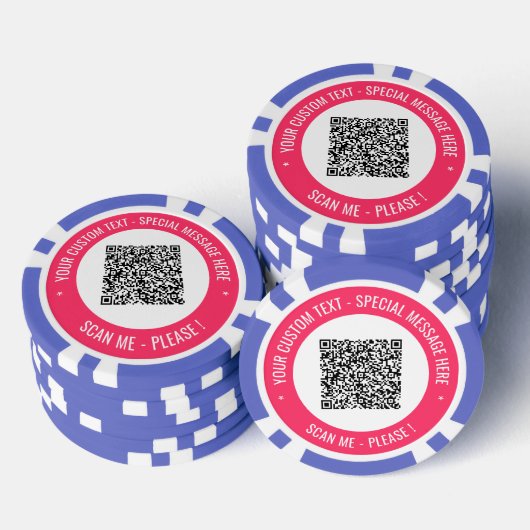 Uw QR code aangepaste tekst poker chips kiezen kle (Opstapeling)