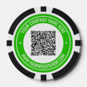 Uw QR code aangepaste tekst poker chips kiezen kle (Voorkant)