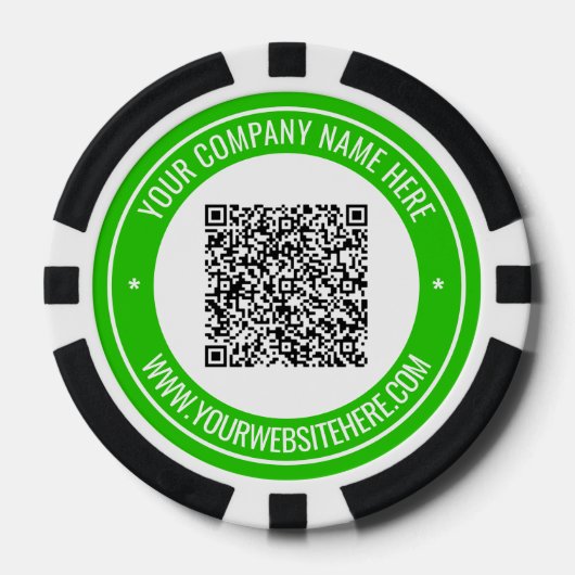 Uw QR code aangepaste tekst poker chips kiezen kle (Voorkant)