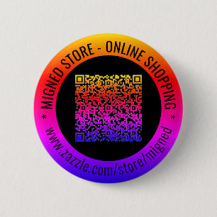Uw QR Code Aangepaste Tekst Promotionele Button Gi