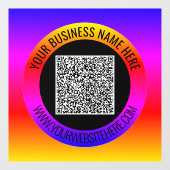 Uw QR-code Aangepaste Tekst Promotionele Ruitstick Raamsticker (Vel)