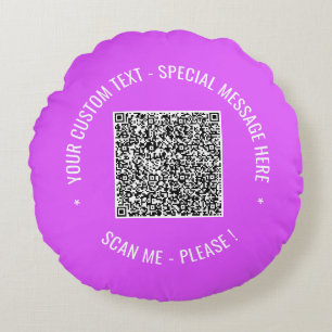 Uw QR-code Aangepaste tekst rond kussen Kies kleur