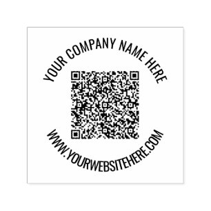 Uw QR code aangepaste tekst rond zelfinkkend stemp Zelfinktende Stempel