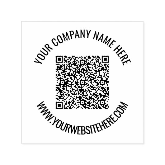 Uw QR code aangepaste tekst rond zelfinkkend stemp Zelfinktende Stempel (Design)