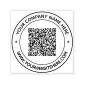 Uw QR code aangepaste tekst rond zelfinkkend stemp Zelfinktende Stempel (Design)