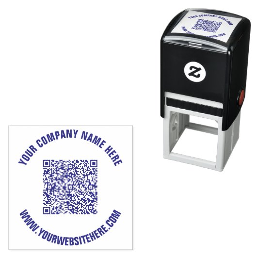 Uw QR code aangepaste tekst rond zelfinkkend stemp Zelfinktende Stempel (In situ)