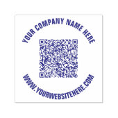 Uw QR code aangepaste tekst rond zelfinkkend stemp Zelfinktende Stempel (Design)