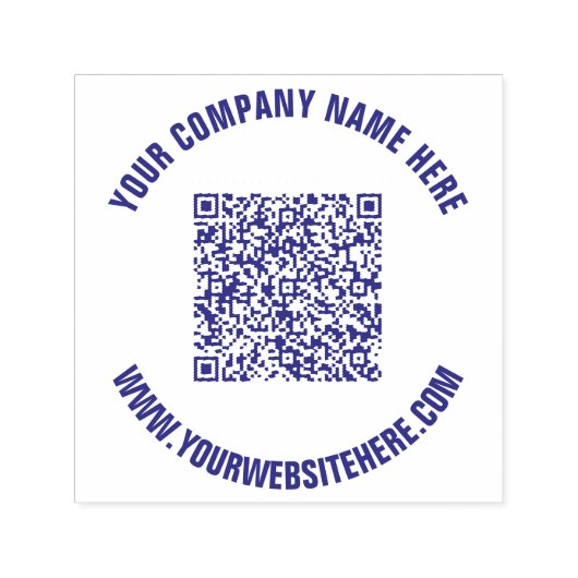 Uw QR code aangepaste tekst rond zelfinkkend stemp Zelfinktende Stempel (Design)