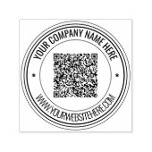 Uw QR code aangepaste tekst rond zelfinkkend stemp Zelfinktende Stempel (Design)